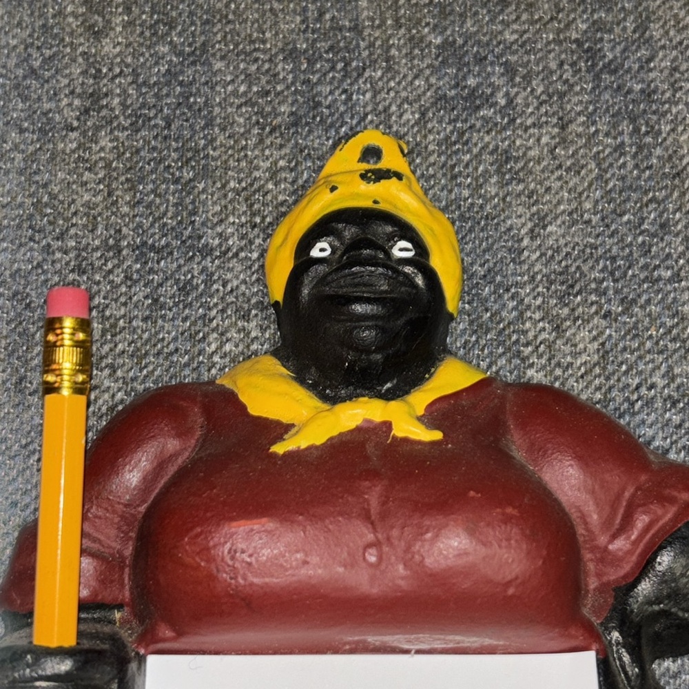 Antique 1940s Americana Cast Iron Momma Memo note pad pencil holder. - Picture 4 of 7